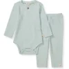 Burt's Bees Baby Burts Bees - Baby Unisex Thermal Bodysuit & Pant Set, Cloudy Sale