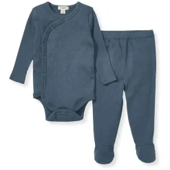 Burt's Bees Baby Burts Bees - Baby Unisex Wrap Front Bodysuit Set, Underwater Hot
