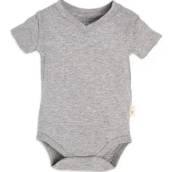 Burt's Bees Baby Burts Bees – Body de manga curta com costura reversa e decote em V, cinza mesclado Discount