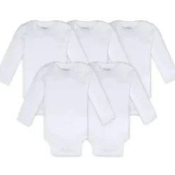 Burt's Bees Baby Burts Bees – Body 5Pk Bee Essential de manga comprida, nuvem Fashion