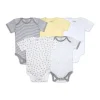 Burt's Bees Baby Burts Bees – Bodysuits de manga curta 5Pk, Sunshine Clearance