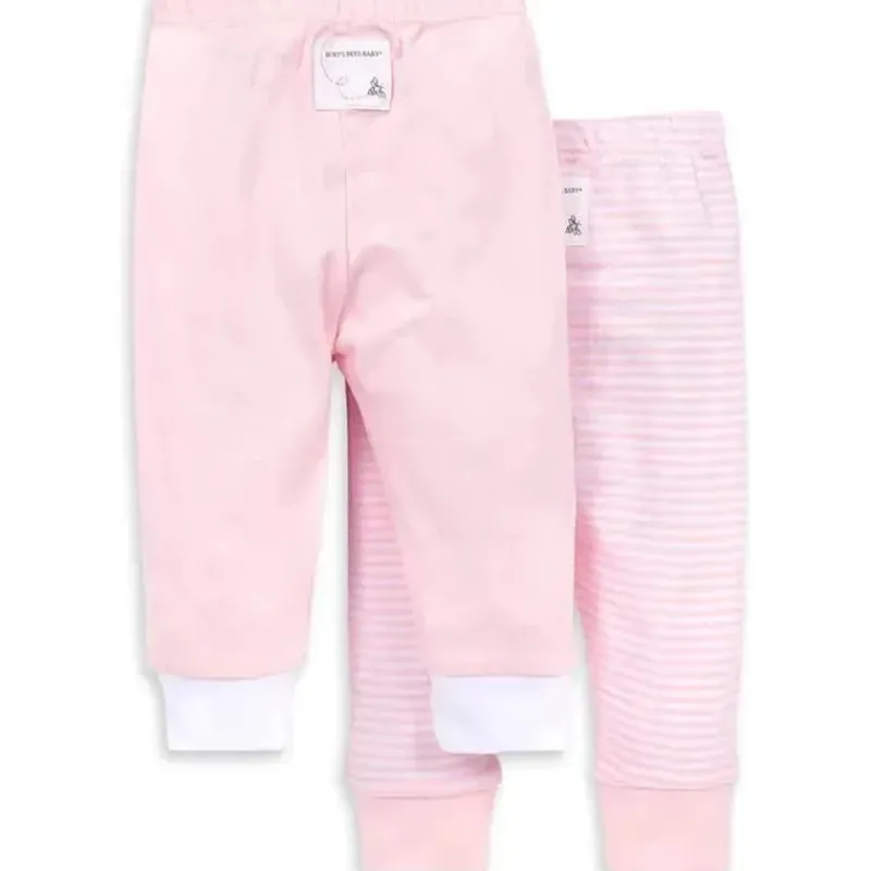 burts_bees__cala_jogger_d_SKUwBjB7CsA_1.webp Burt's Bees Baby Burts Bees – Calça jogger de malha para bebê 2Pk, Stripe Blossom Fashion