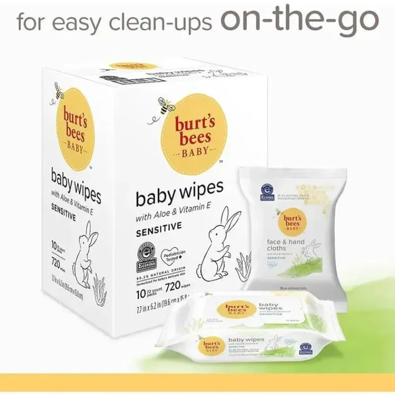 burts_bees__lenos_umedeci_SKUQdPO6BCP_6.webp Burt's Bees Baby Burt's Bees - Lenços umedecidos naturais sem cheiro para pele sensível, 72 lenços umedecidos com 10 unidades New