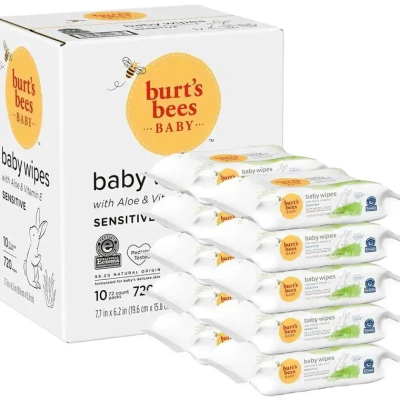 burts_bees__lenos_umedeci_SKUQdPO6BCP_8.webp Burt's Bees Baby Burt's Bees - Lenços umedecidos naturais sem cheiro para pele sensível, 72 lenços umedecidos com 10 unidades New