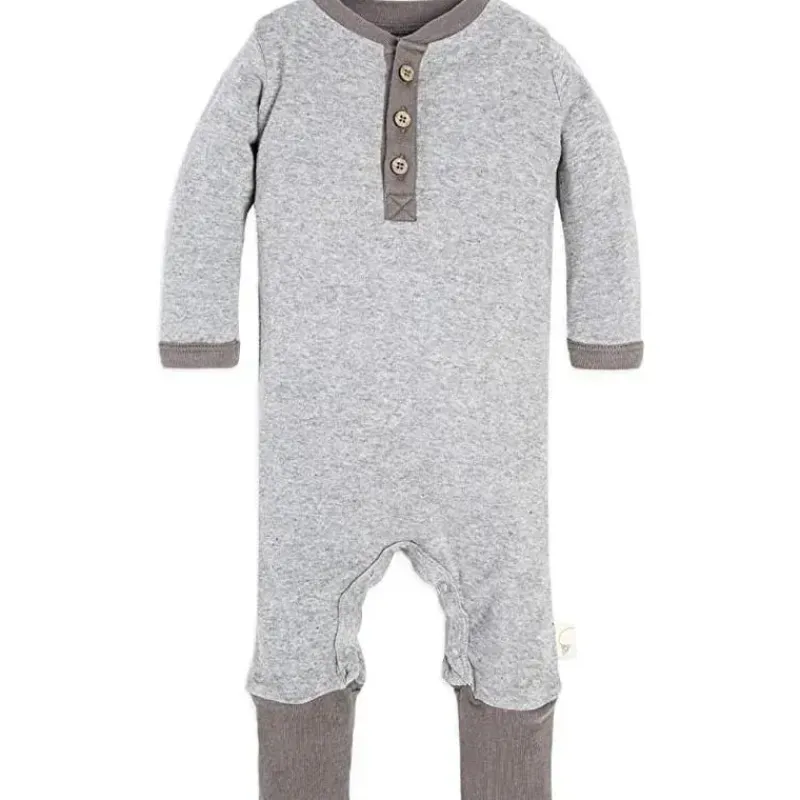 burts_bees__macaco_henley_SKUdCChthft_0.webp Burt's Bees Baby Burts Bees - Macacão Henley Neutro para Bebê, Heather Grey, Prematuro Online