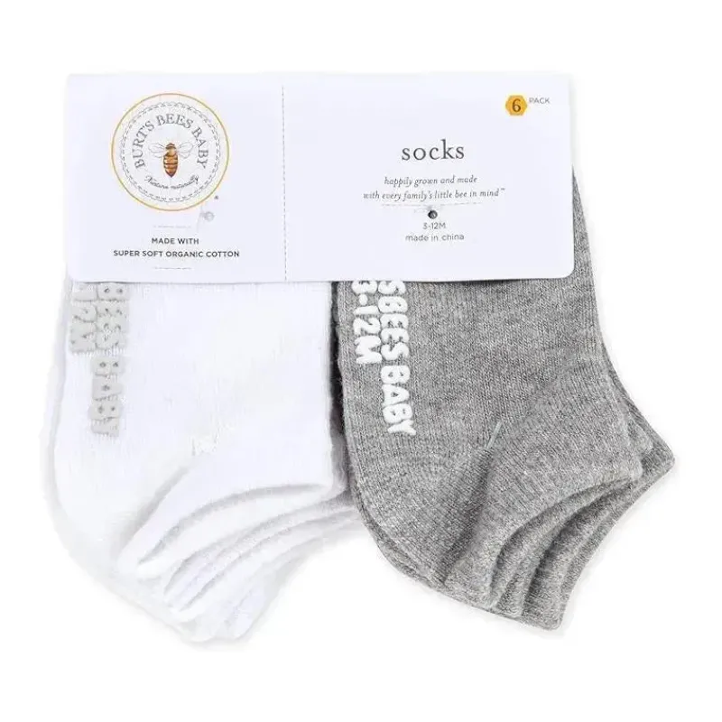burts_bees__meias_para_be_SKUNpoaqLlo_3.webp Burt's Bees Baby Burts Bees – Meias para bebê 6 unidades de algodão orgânico sólido cinza urze Hot