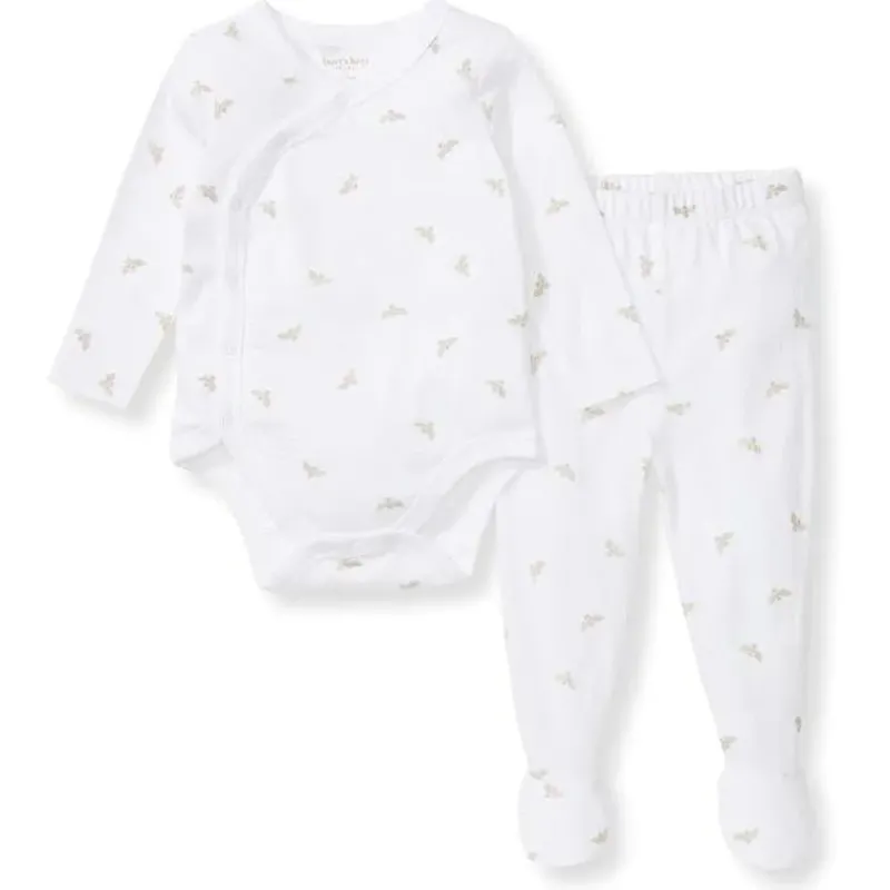 burts_bees__micro_golden__SKU5zZszsOO_0.webp Burt's Bees Baby Burts Bees - Micro Golden Bee Bodysuit Set, Fossil New