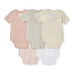 Burt's Bees Baby Burts Bees - 5Pk Baby Girl Solid Short Sleeve Bodysuits, Pink Sand Best
