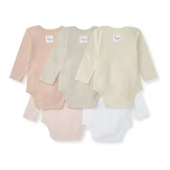 Burt's Bees Baby Burts Bees - 5Pk Baby Girl Solid Long Sleeve Bodysuits, Pink Sand Discount