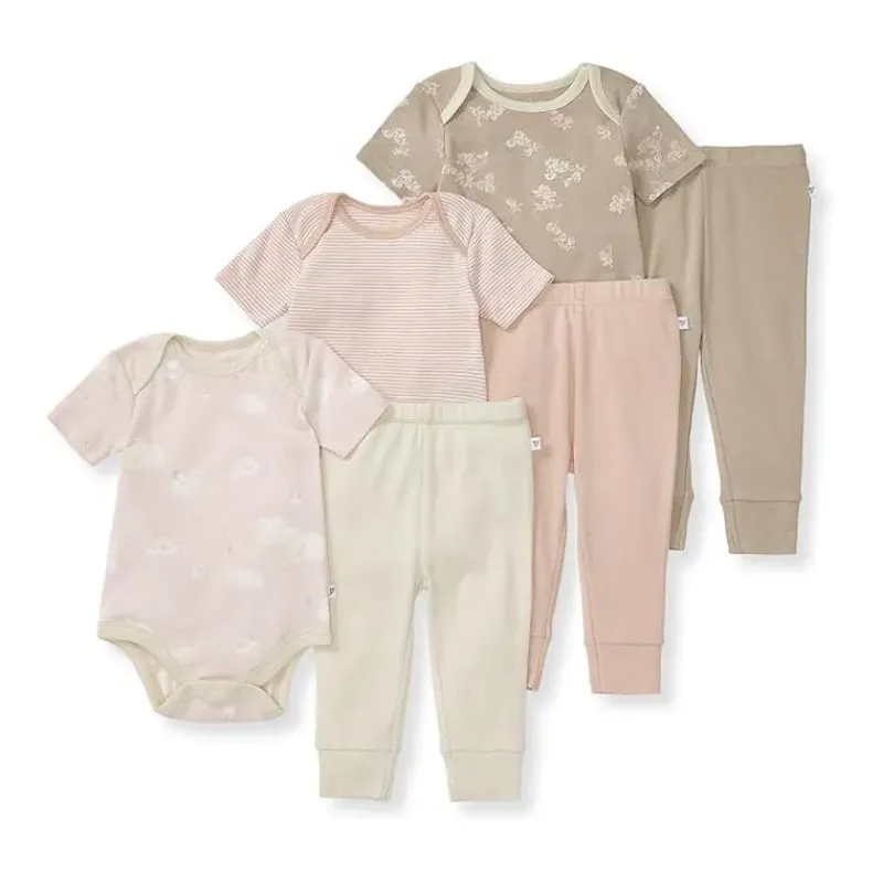 burts_bees__pk_baby_girl__SKUxwa4PcGq_0.webp Burt's Bees Baby Burts Bees - 6Pk Baby Girl Organic Cotton Bodysuit & Pant Set, Ranunculus Online