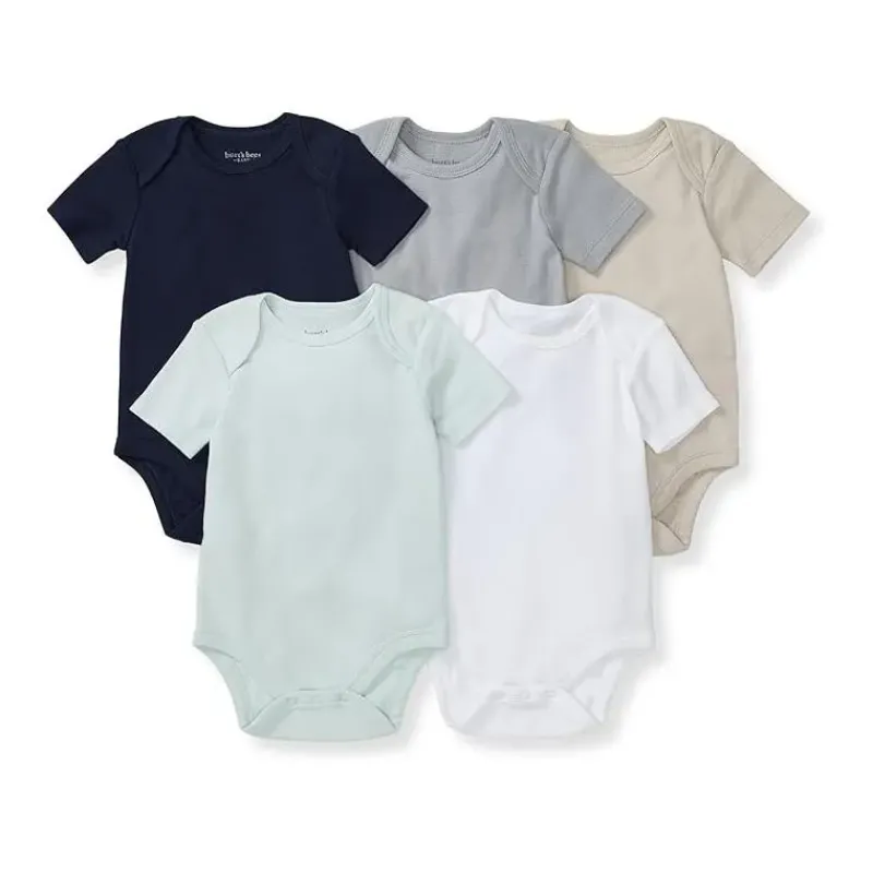 burts_bees__pk_baby_unise_SKUX78SM85D_0.webp Burt's Bees Baby Burts Bees - 5Pk Baby Unisex Solid Short Sleeve Bodysuits, Midnight Fashion