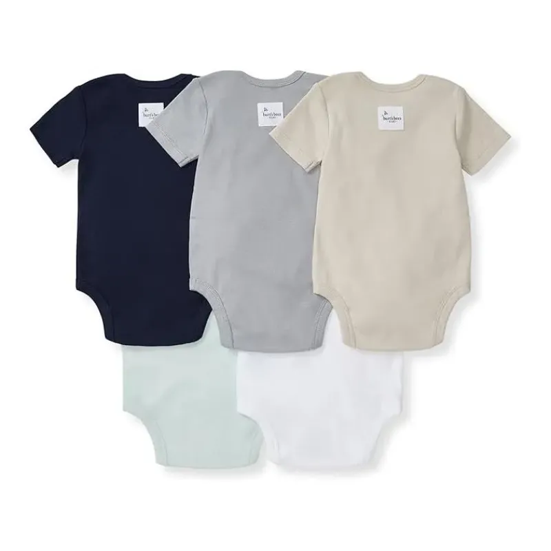burts_bees__pk_baby_unise_SKUX78SM85D_1.webp Burt's Bees Baby Burts Bees - 5Pk Baby Unisex Solid Short Sleeve Bodysuits, Midnight Fashion