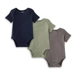 Burt's Bees Baby Burts Bees - 3Pk Baby Unisex Organic Solid Short Sleeve Bodysuits, Midnight Outlet