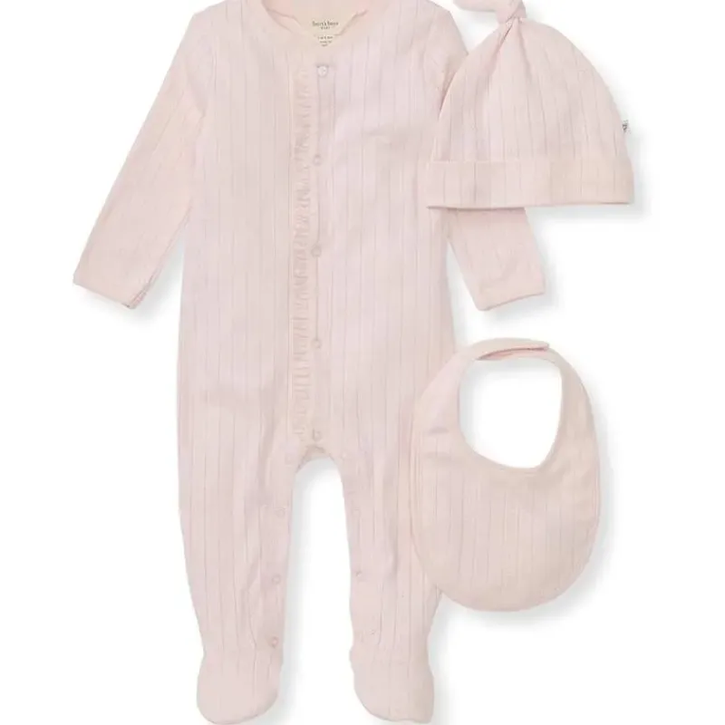 burts_bees__pk_jumpsuit_h_SKU0KAZkDWs_0.webp Burt's Bees Baby Burts Bees - 3Pk Jumpsuit, Hat & Bib Set, Ranunculus Hot