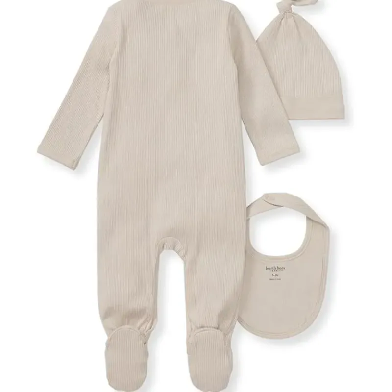 burts_bees__pk_jumpsuit_h_SKU4kb2iqKp_1.webp Burt's Bees Baby Burts Bees - 3Pk Jumpsuit, Hat & Bib Set, Limestone Outlet