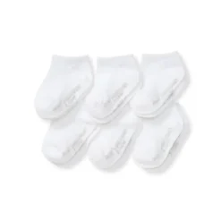 Burt's Bees Baby Burts Bees - Set Of 6 Solid Ankle Socks, Cloud Clearance