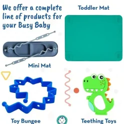 Busy Baby - tapete de silicone, ventosas, 4 alças para proteger os itens essenciais do bebê, hortelã Hot
