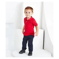 Ralph Lauren Camisa Polo Interlock Baby - Meninos, Vermelha Hot