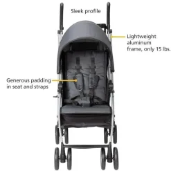 Safety 1st Carrinho compacto - Step Lite, estrutura leve em alumínio, Greyhound Outlet