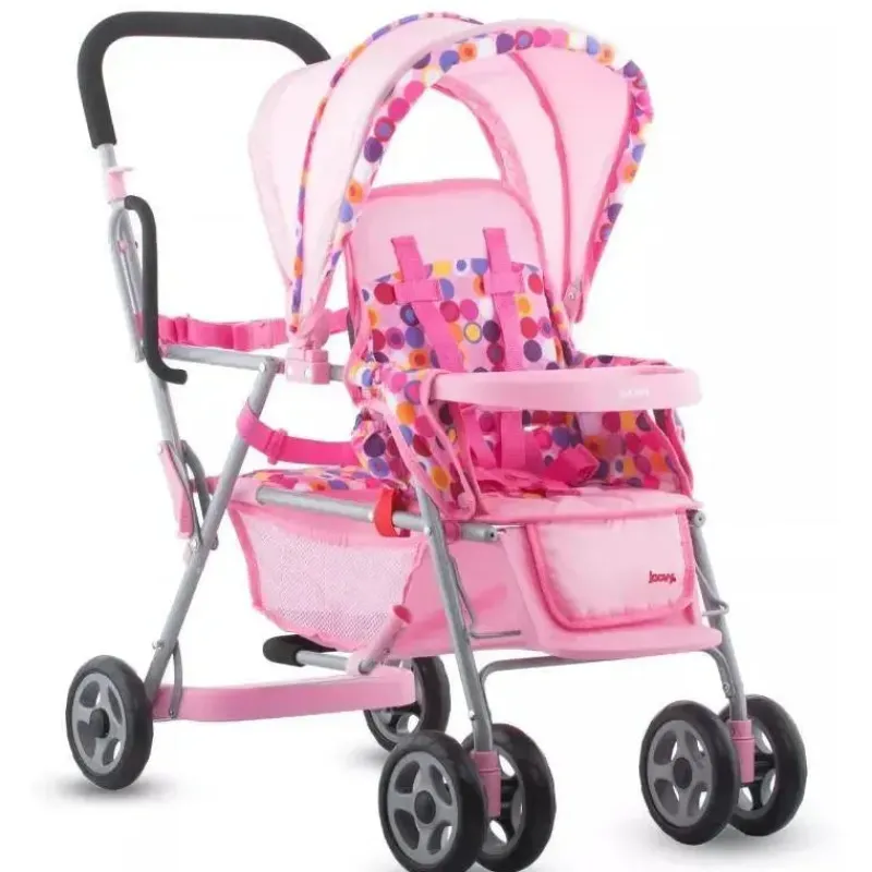 carrinho_tandem_joovy_toy_SKUYnaEnrvQ_0.webp Joovy Carrinho Tandem Toy Doll Caboose, ponto rosa Hot