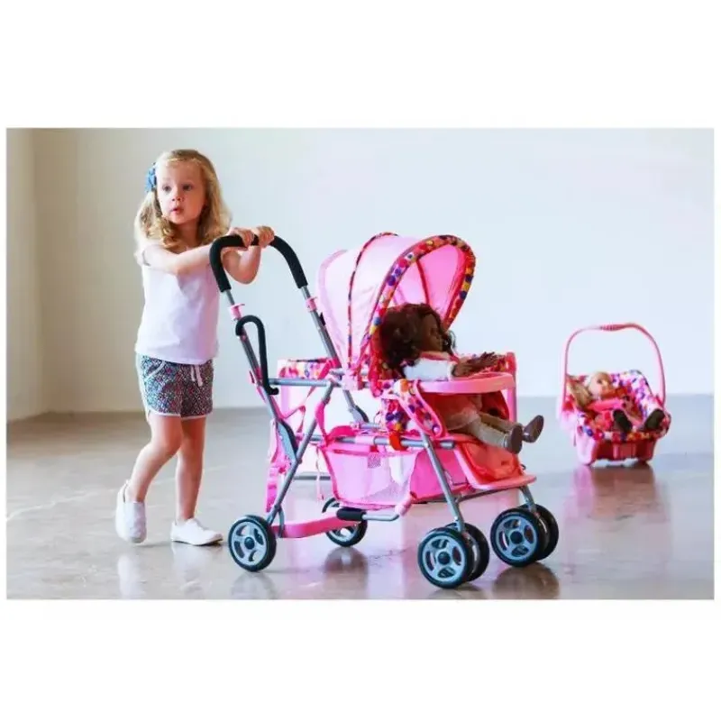 carrinho_tandem_joovy_toy_SKUYnaEnrvQ_4.webp Joovy Carrinho Tandem Toy Doll Caboose, ponto rosa Hot