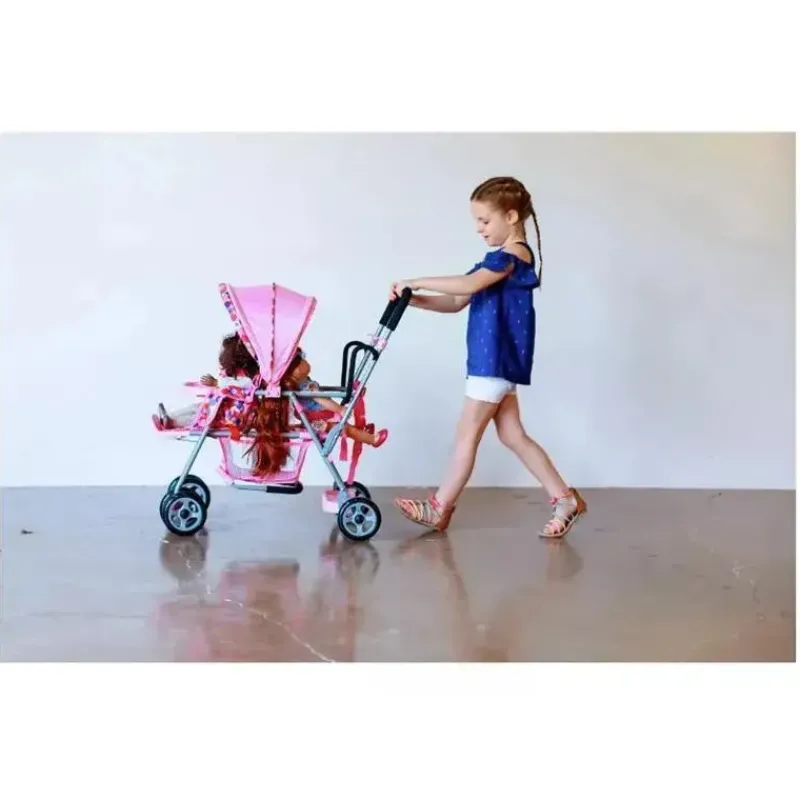 carrinho_tandem_joovy_toy_SKUYnaEnrvQ_5.webp Joovy Carrinho Tandem Toy Doll Caboose, ponto rosa Hot