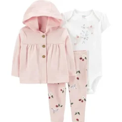 Carter's Carters - Conjunto de Cardigan Pequeno 3Pk para Bebê, Rosa Clearance