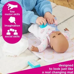 Casdon Toys Casdon - Kit de cuidados definitivos para bonecas com trocador almofadado arco-íris, fralda, escova, pente e recipientes - maiores de 3 anos Sale