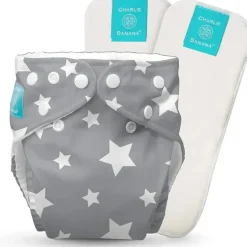 Charlie Banana - Sistema de fraldas reutilizáveis e laváveis de lã para bebês Twinkle Little Stars Fashion