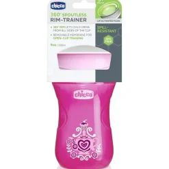 Chicco - 360° Spoutless Rim Trainer Sippy Cup 9M+ | Pink Hot