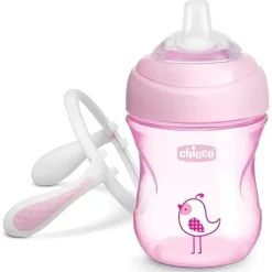 Chicco - Bico de Silicone Transição Sippy Cup 7 Oz Rosa 4M+ Best