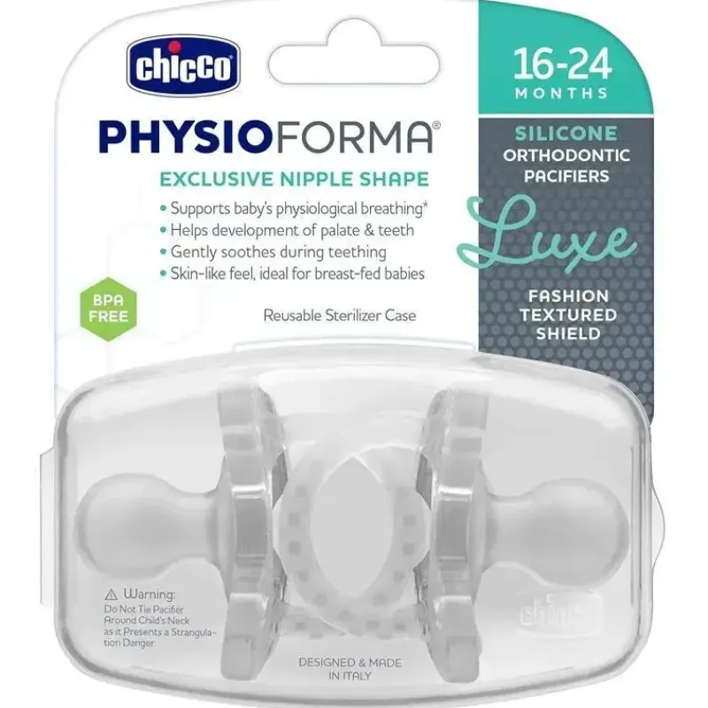chicco__chupeta_physiofor_SKUPtFppKpB_5.webp Chicco - Chupeta PhysioForma Luxe Silicone One Piece para Bebés dos 16 aos 24 meses 2 unidades Cristal Transparente Clearance