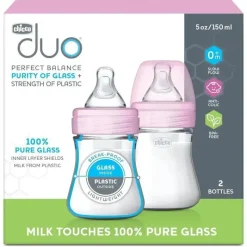 Chicco - mamadeiras híbridas 2Pk Duo 5Oz, rosa Outlet