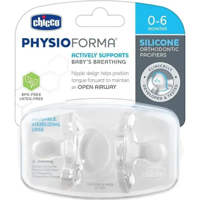 chicco__physioforma_chupe_SKUxBhRaKzJ_3.webp Chicco - PhysioForma Chupeta 100% Silicone Suave para Bebés dos 0 aos 6 meses Transparente Clearance