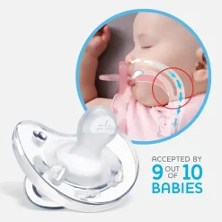 Chicco - Physioforma Luxe Pacifier 6-16M, Crystal Clear Fashion