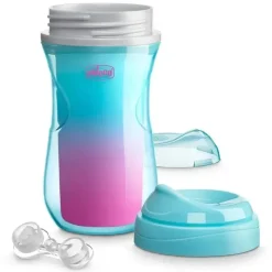 Chicco - 2Pk Isolado Rim Spout Trainer Sippy Cup 9 Oz. Rosa/Teal/Roxo Ombré Hot