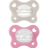 Chicco Feeding - Physioforma Dual Soft Pacifier Grey/Dusty Rose 6-16M, 2Pk Clearance