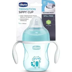 Chicco Silicone Bico Transição Sippy Cup 7 Oz - Azul 4+ New