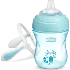 Chicco Silicone Bico Transição Sippy Cup 7 Oz - Azul 4+ New
