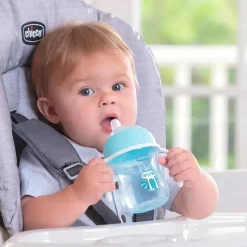 Chicco Silicone Bico Transição Sippy Cup 7 Oz - Azul 4+ New