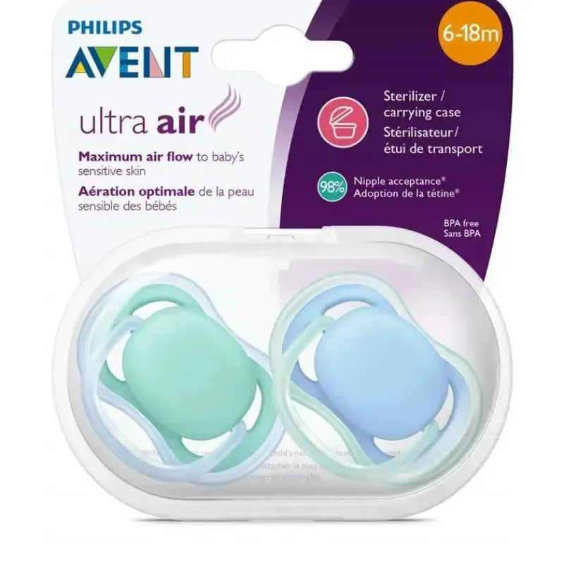 chupeta_avent__pk_ultra_a_SKU4EUViTug_2.webp Philips Avent Chupeta Avent - 2Pk Ultra Air, 6/18M, Azul/Verde Fashion