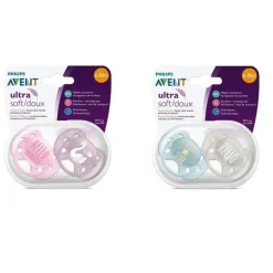 Philips Avent Chupeta Avent - 2Pk Ultra Suave 6/18M, Cores Mistas Fashion