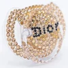Bling Swarovski Crystal Pacifier Chupeta de bebê Swarovski Dior Gold Hot