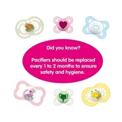 Mam Chupeta de silicone 3-pack 0-6M - rosa/transparente Hot
