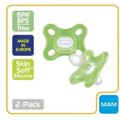 Mam Chupeta Comfort Green 2Pk, recém-nascido Sale