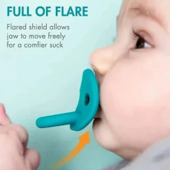 Boon Chupeta ortodôntica Jewl, chupeta de silicone estágio 1 recém-nascido +, pacote de 4, azul Fashion