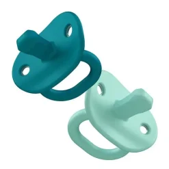 Boon Chupeta ortodôntica Jewl, chupeta de silicone, estágio 2, 3 meses +, pacote de 2, azul Hot