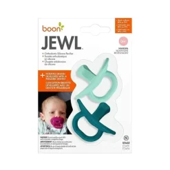 Boon Chupeta ortodôntica Jewl, chupeta de silicone estágio 1 recém-nascido 0+, pacote de 2, azul Sale