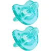 Chicco Chupeta Ortodôntica NaturalFit Soft Silicone 2 Pacotes, Azul Fashion