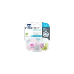 Chicco Chupeta Ortodôntica - 2 Pk Physioforma Light Day & Night Rosa, 0/6M New